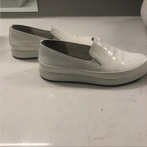 PRADA authentic white patent slip on sneakers